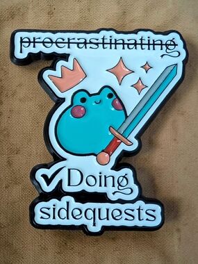 Doing Sidequests Frog Enamel Pin